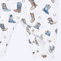 Angel Dear Buckaroo Boots Long Sleeve Cowboy Romper