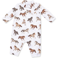 Angel Dear Wild Horses Long Sleeve Cowboy Romper