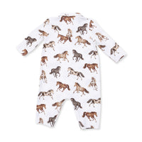 Angel Dear Wild Horses Long Sleeve Cowboy Romper
