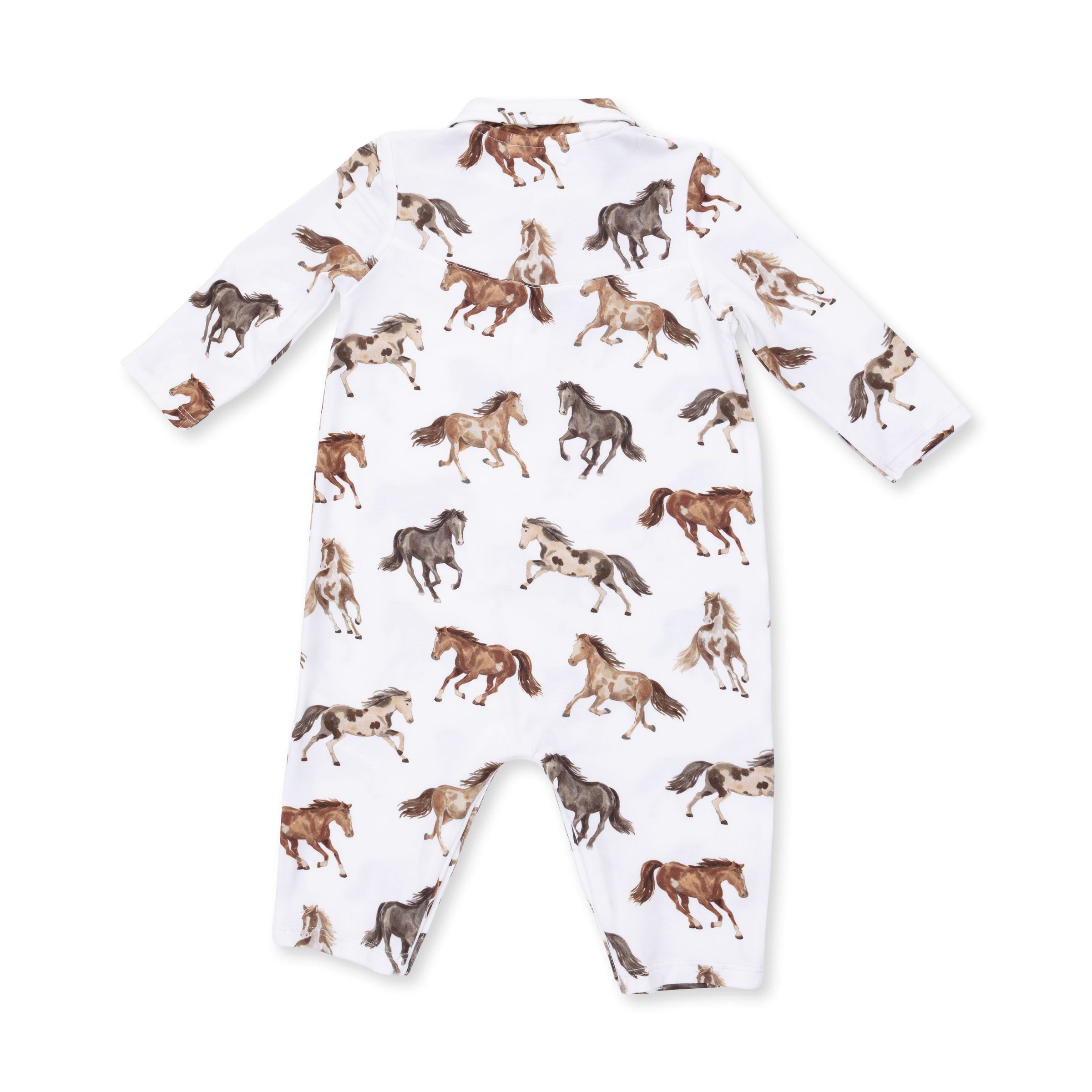 Angel Dear Wild Horses Long Sleeve Cowboy Romper