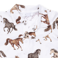 Angel Dear Wild Horses Long Sleeve Cowboy Romper
