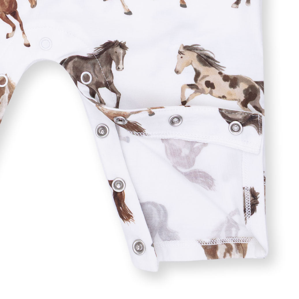 Angel Dear Wild Horses Long Sleeve Cowboy Romper