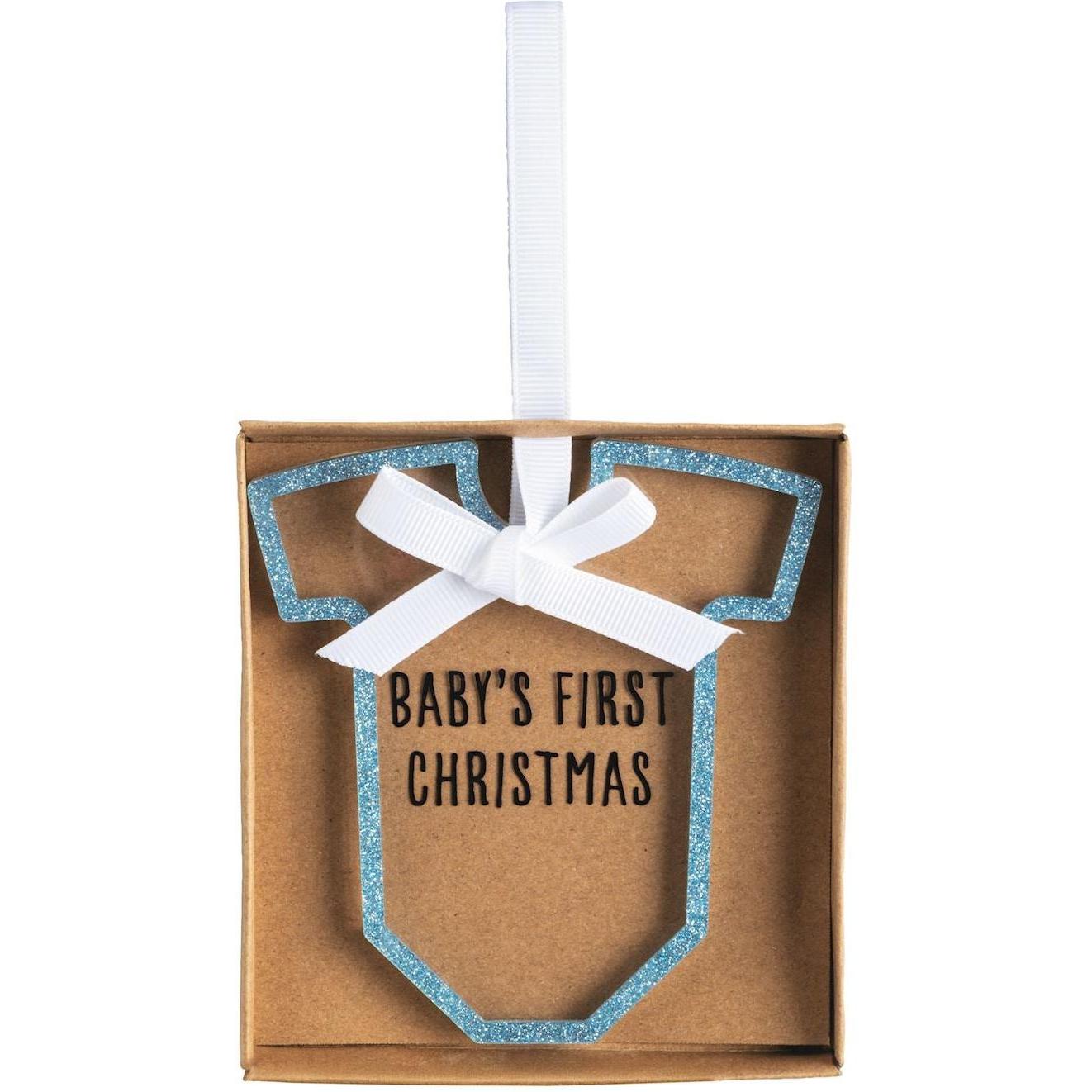 Mud Pie Blue Onesie Baby's First Christmas Ornament