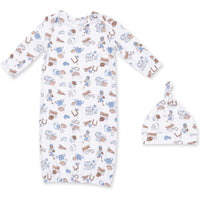 Angel Dear Football Nursery Lap Shoulder Gown & Knotted Hat