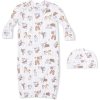 Angel Dear Cowboy Nursery Lap Shoulder Gown & Beanie Hat
