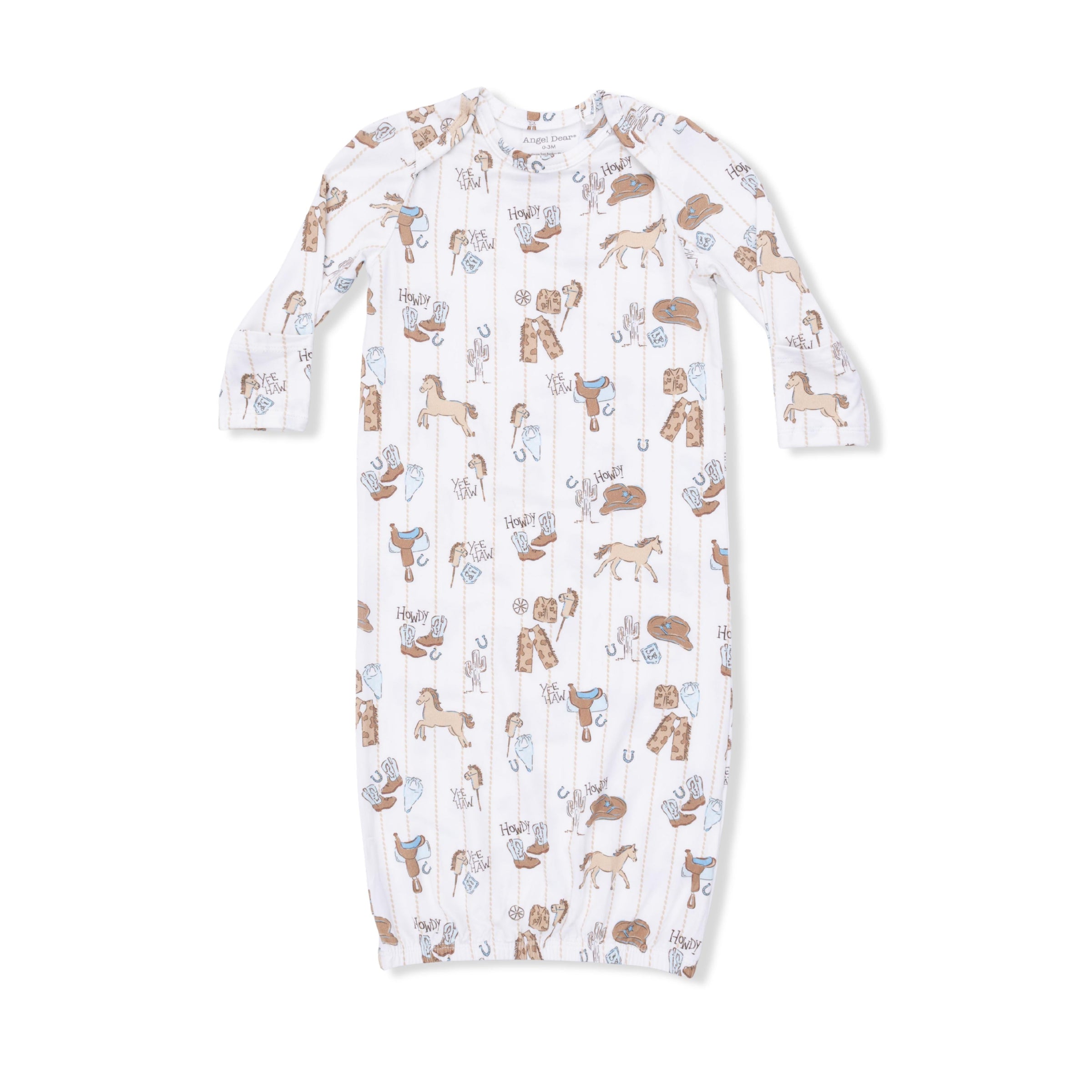Angel Dear Cowboy Nursery Lap Shoulder Gown & Beanie Hat