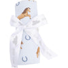 Angel Dear Horses Blue Swaddle Blanket