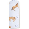 Angel Dear Horses Blue Swaddle Blanket