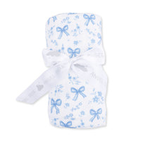 Angel Dear Blue Bows & Flowers Swaddle Blanket