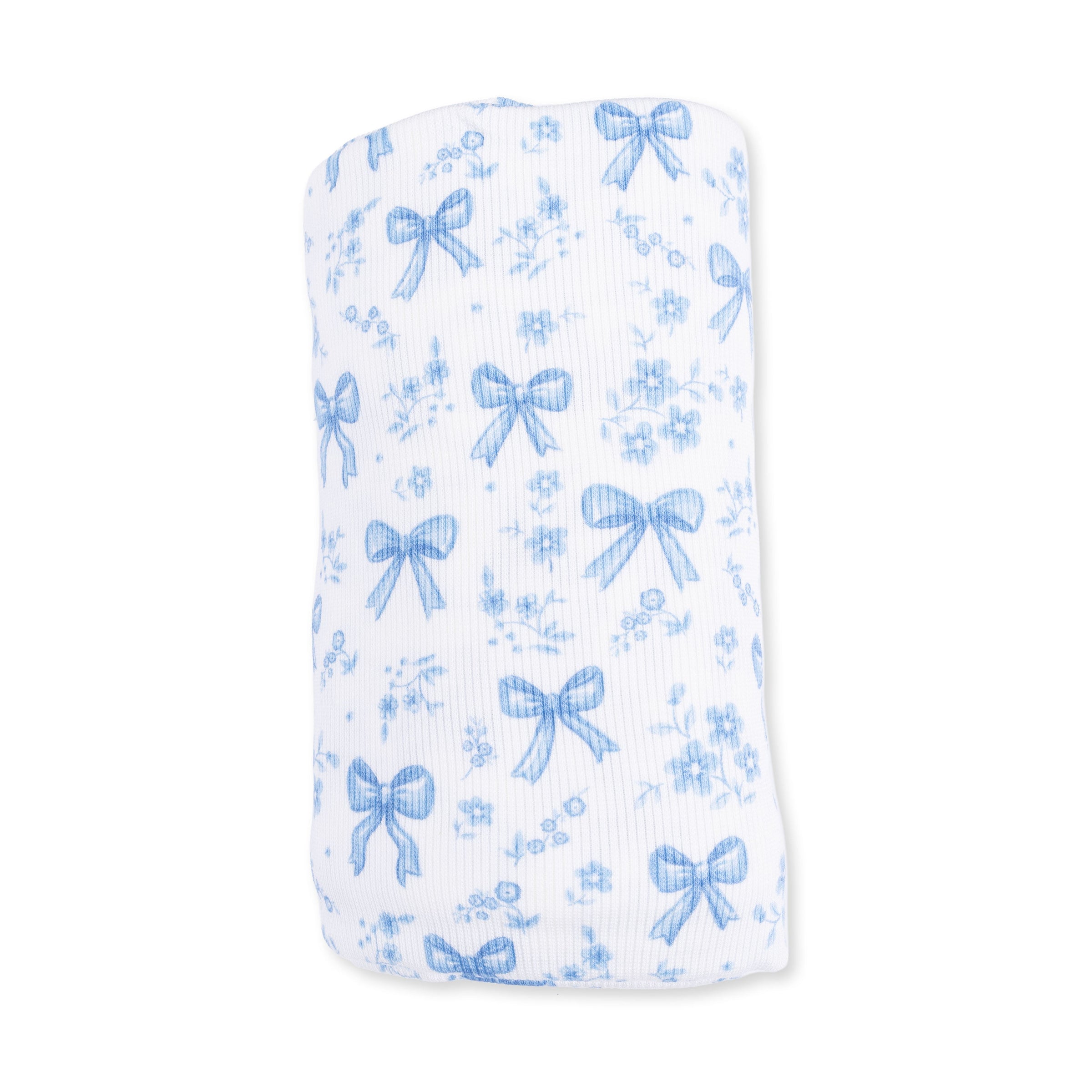 Angel Dear Blue Bows & Flowers Swaddle Blanket