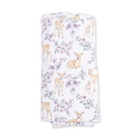 Angel Dear Floral Deer Swaddle Blanket