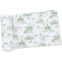 Angel Dear Golf Toile Green Swaddle Blanket