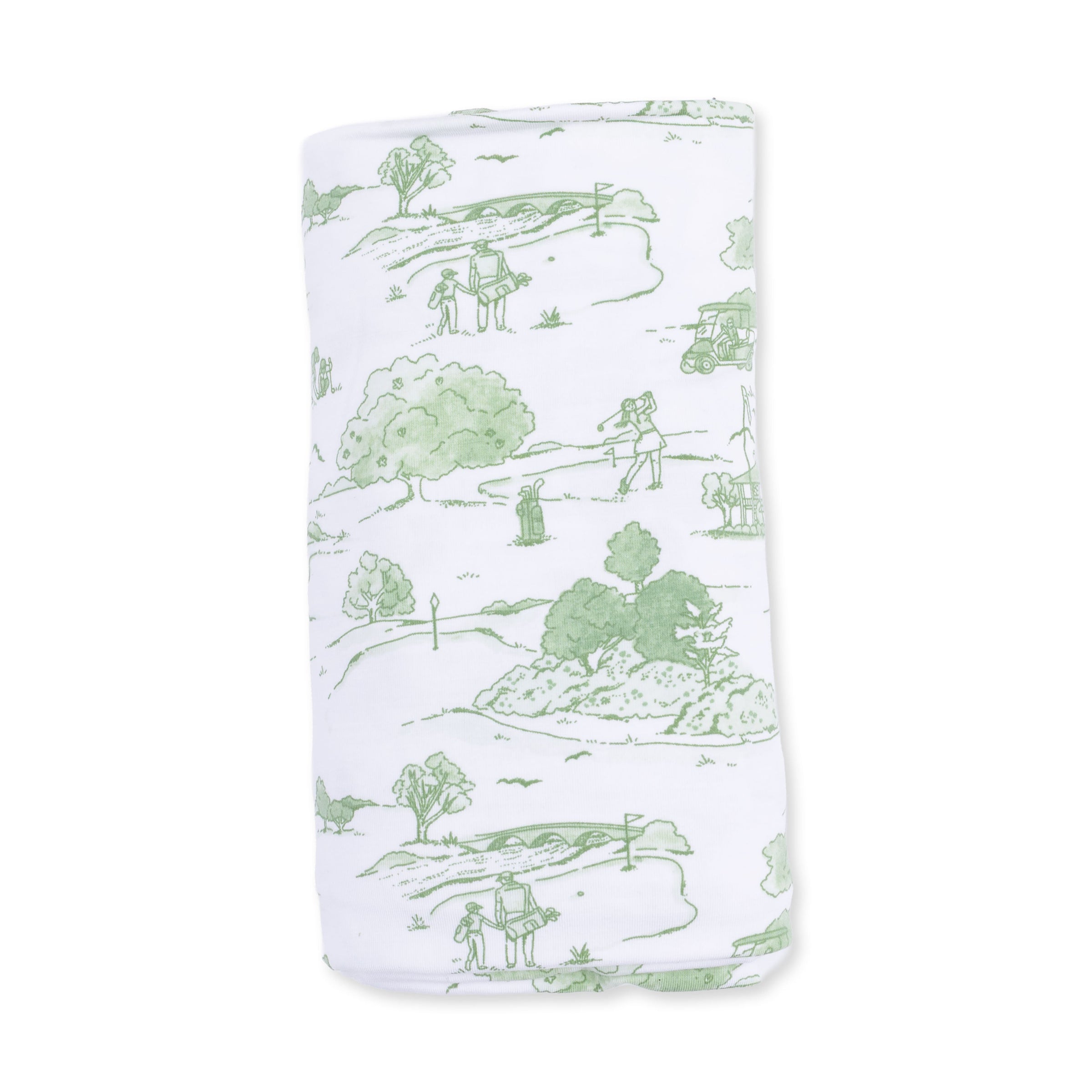 Angel Dear Golf Toile Green Swaddle Blanket
