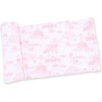 Angel Dear Golf Toile Pink Swaddle Blanket