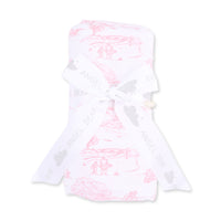 Angel Dear Golf Toile Pink Swaddle Blanket