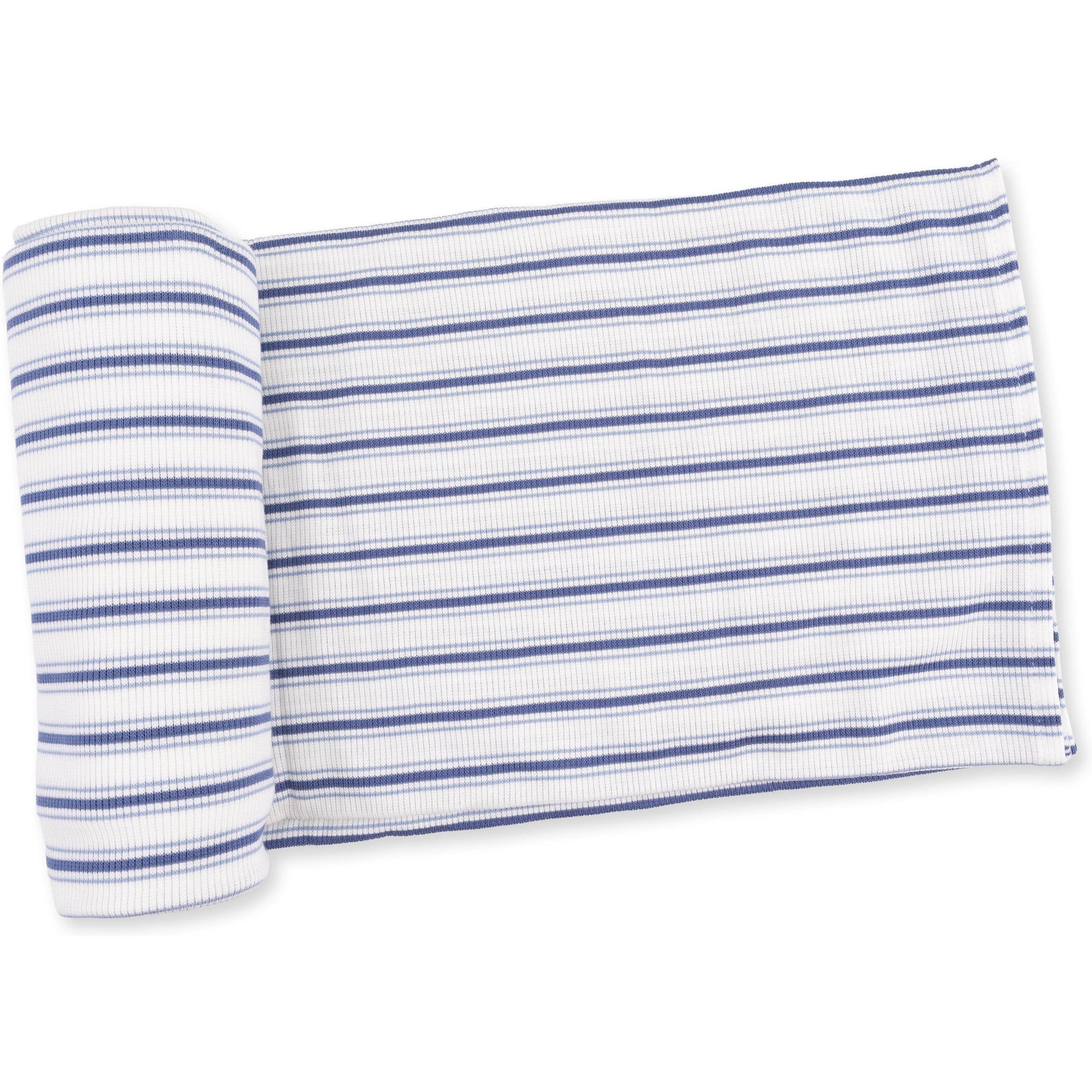 Angel Dear Vintage Stripe Blue Swaddle Blanket