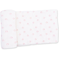 Angel Dear Little Horseshoes Pink Swaddle Blanket