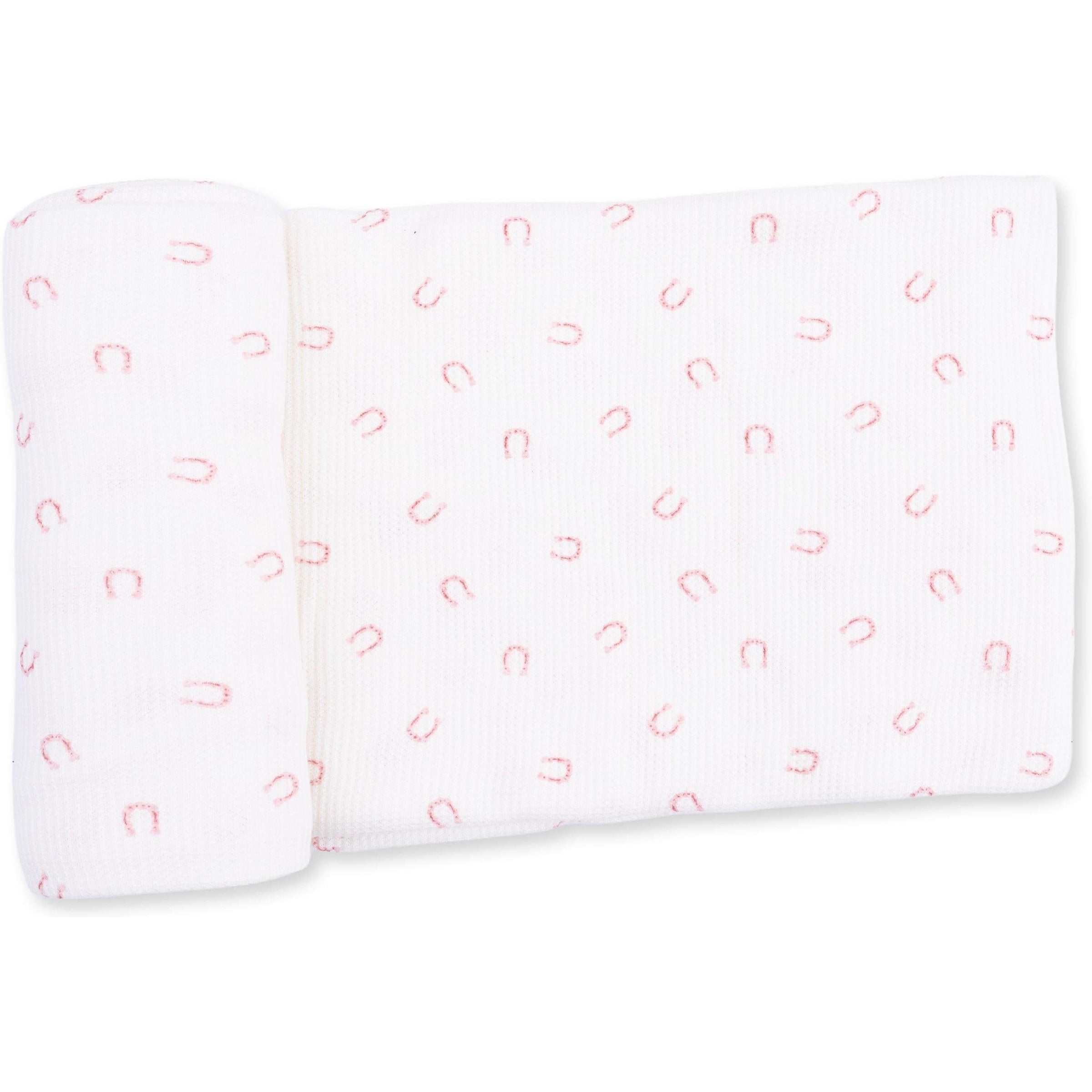 Angel Dear Little Horseshoes Pink Swaddle Blanket