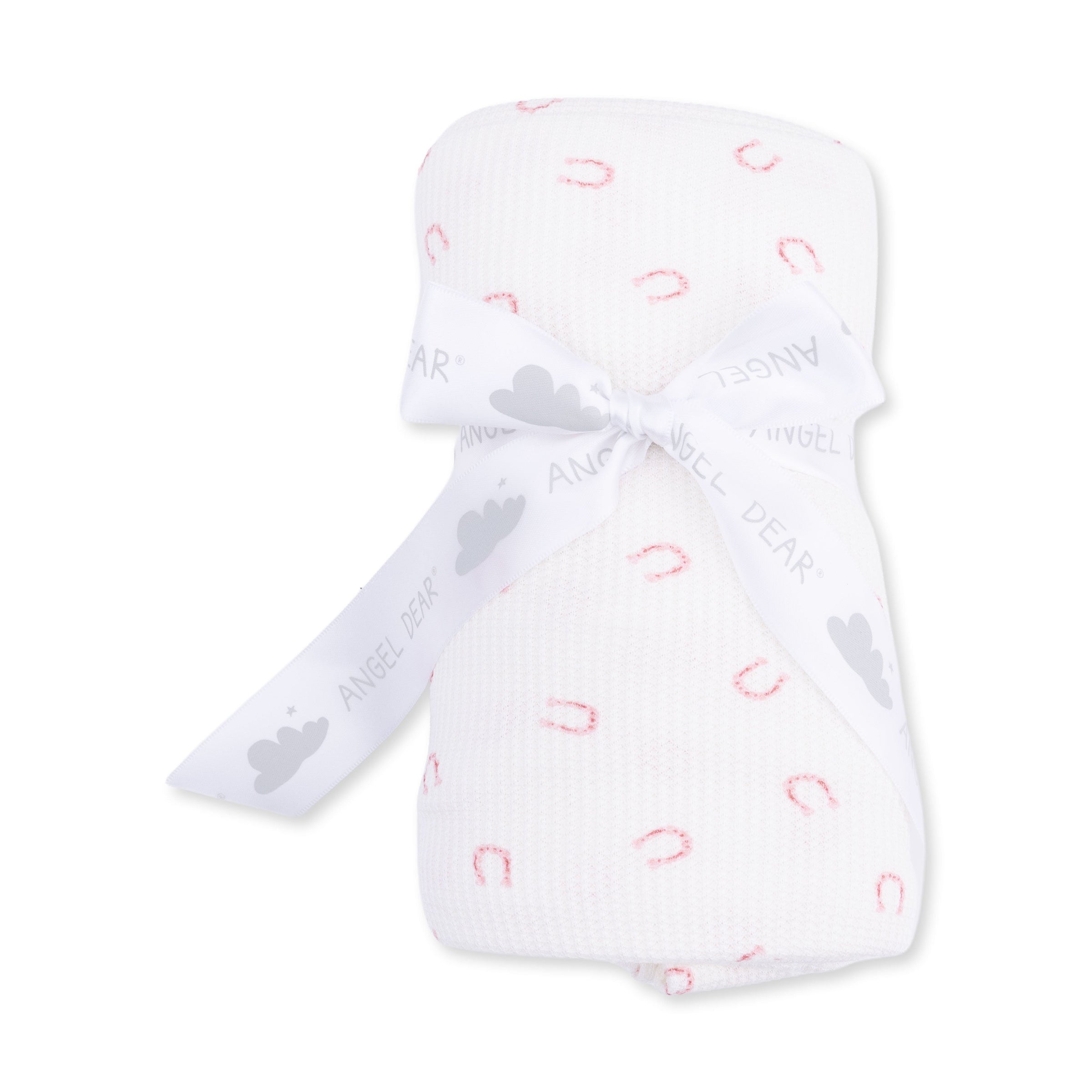 Angel Dear Little Horseshoes Pink Swaddle Blanket