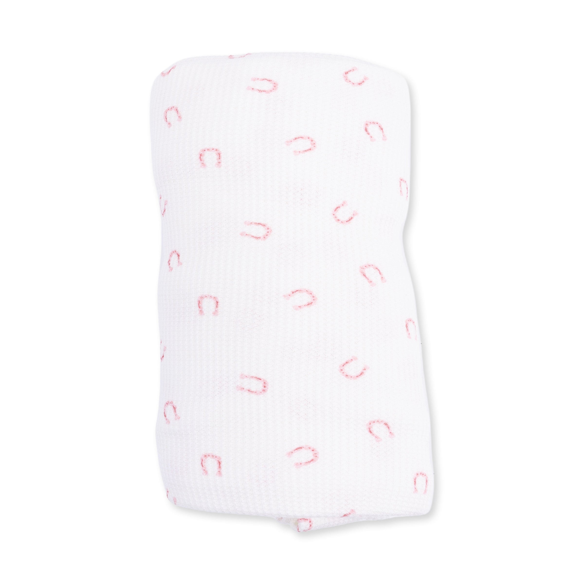 Angel Dear Little Horseshoes Pink Swaddle Blanket
