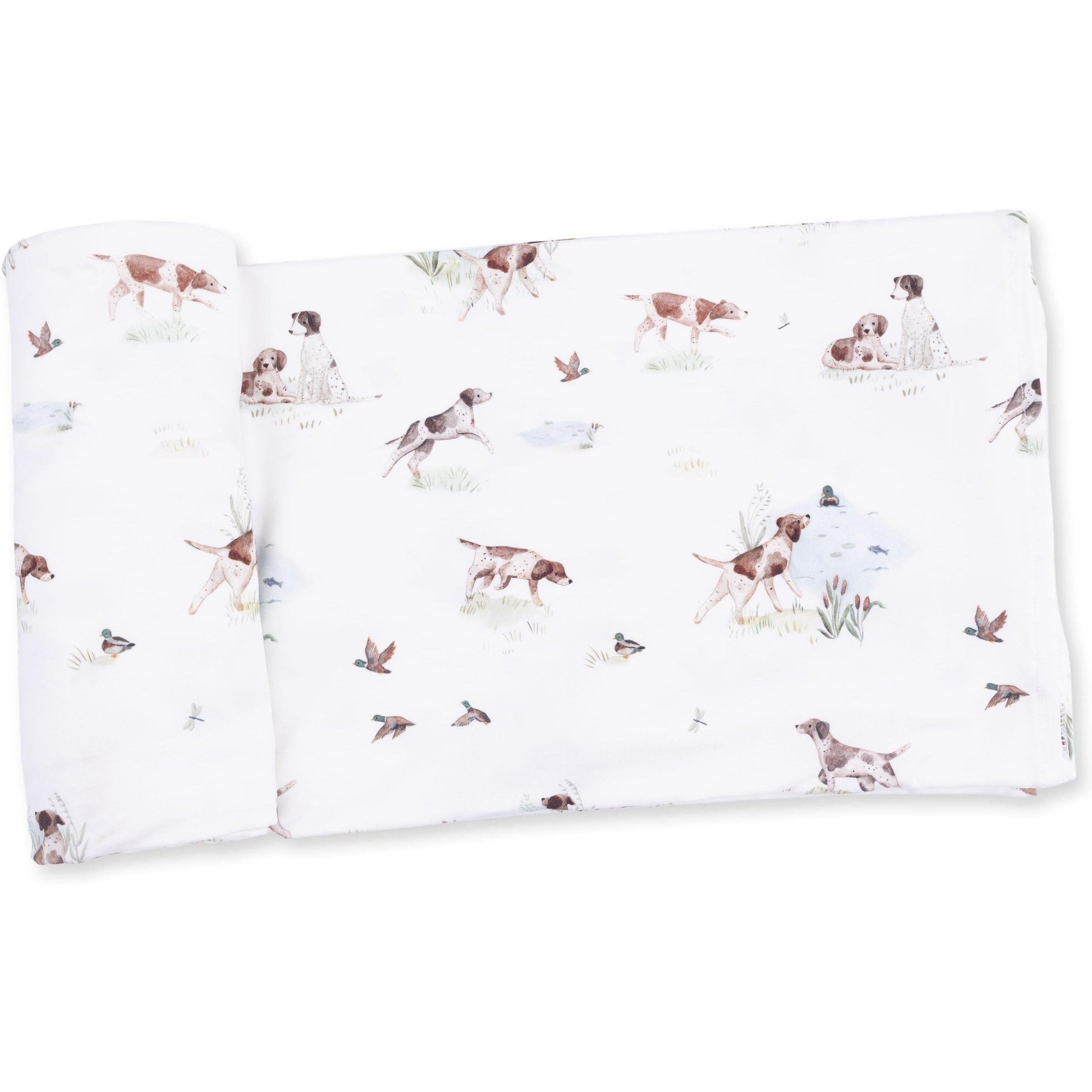 Angel Dear Pointer Pups & Duck Buddies Swaddle Blanket