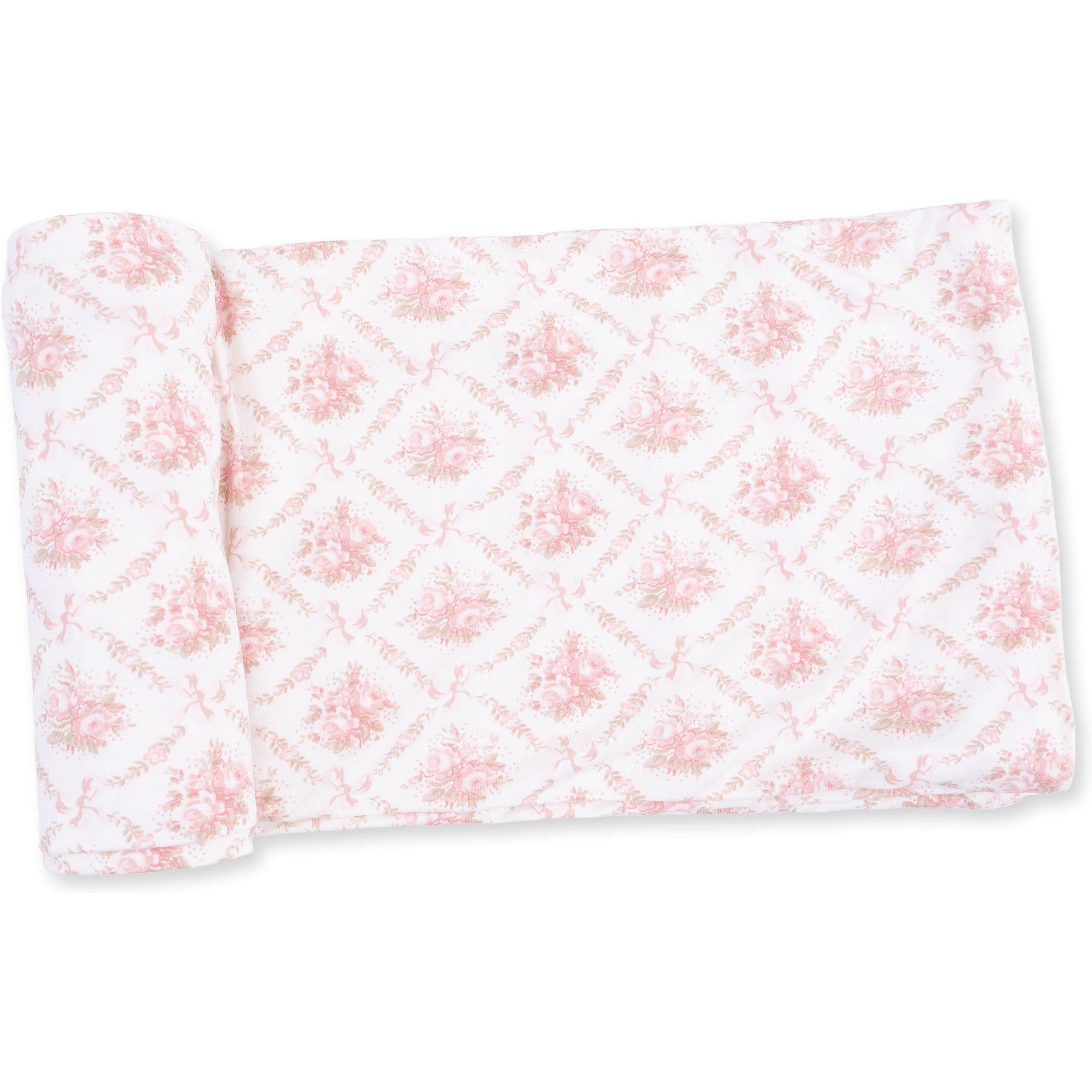 Angel Dear Rose Bow Lattice Swaddle Blanket