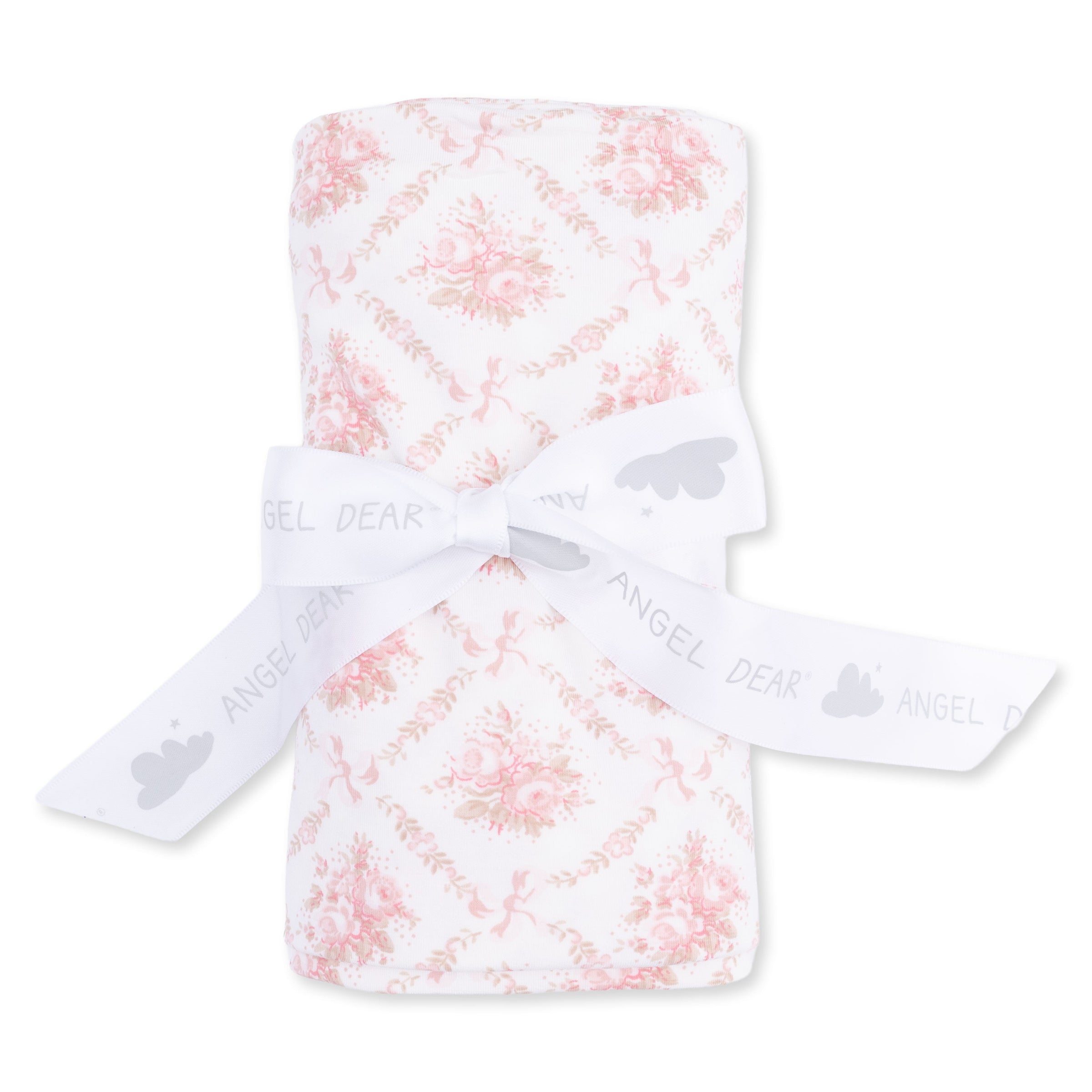 Angel Dear Rose Bow Lattice Swaddle Blanket