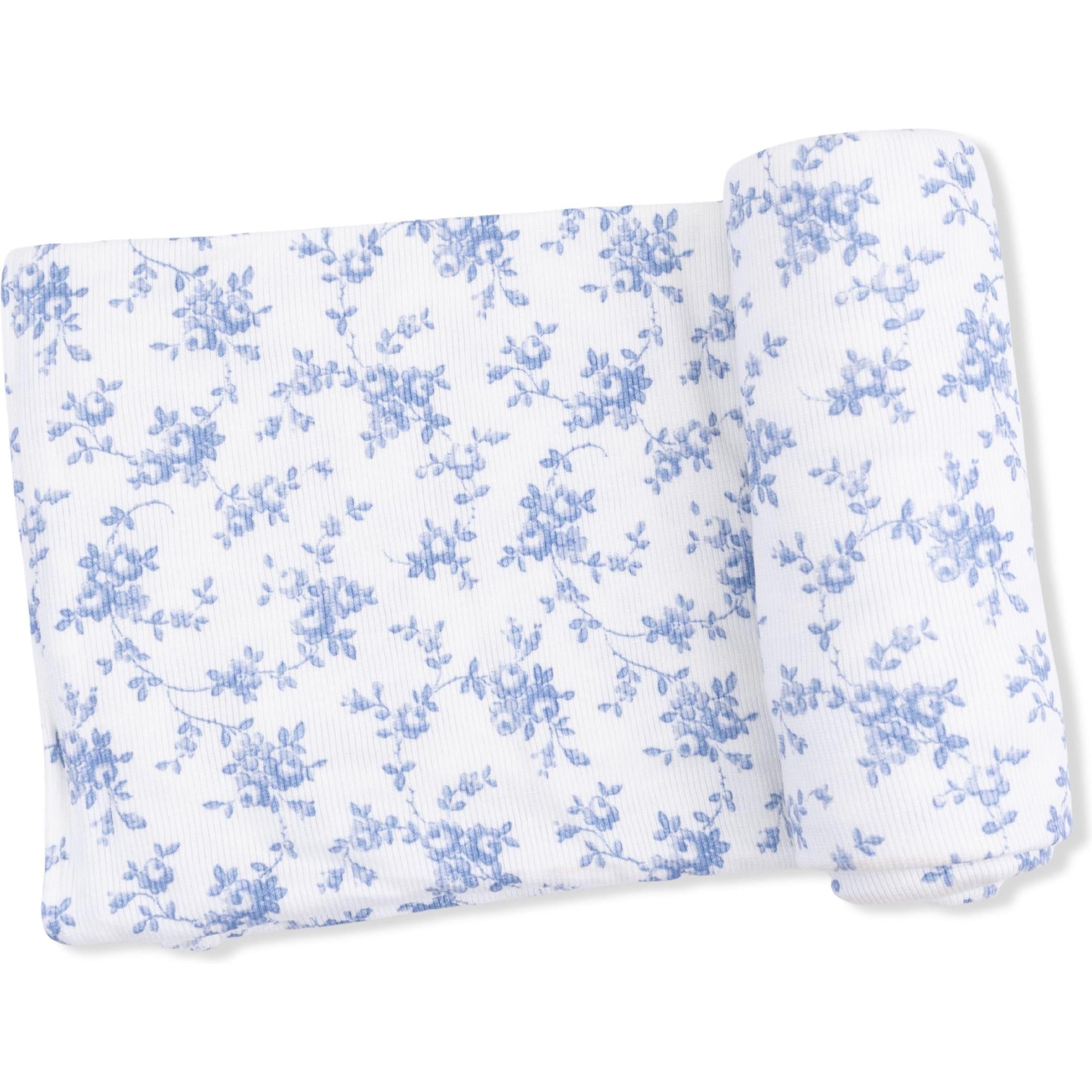Angel Dear Baby Blue Vines Floral Swaddle Blanket