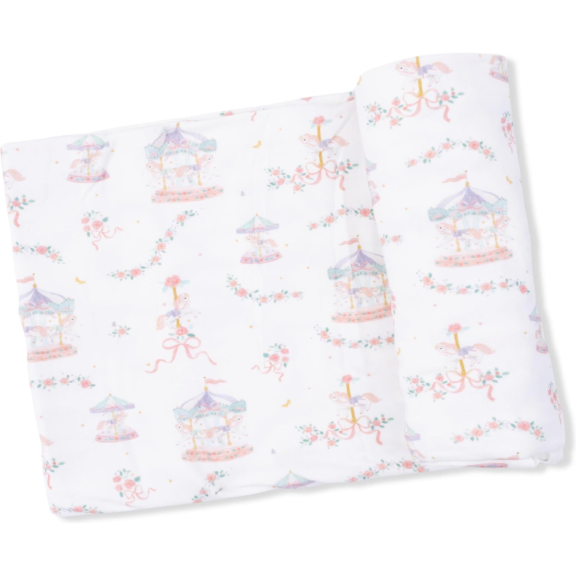 Angel Dear Carousel with Bows Swaddle Blanket