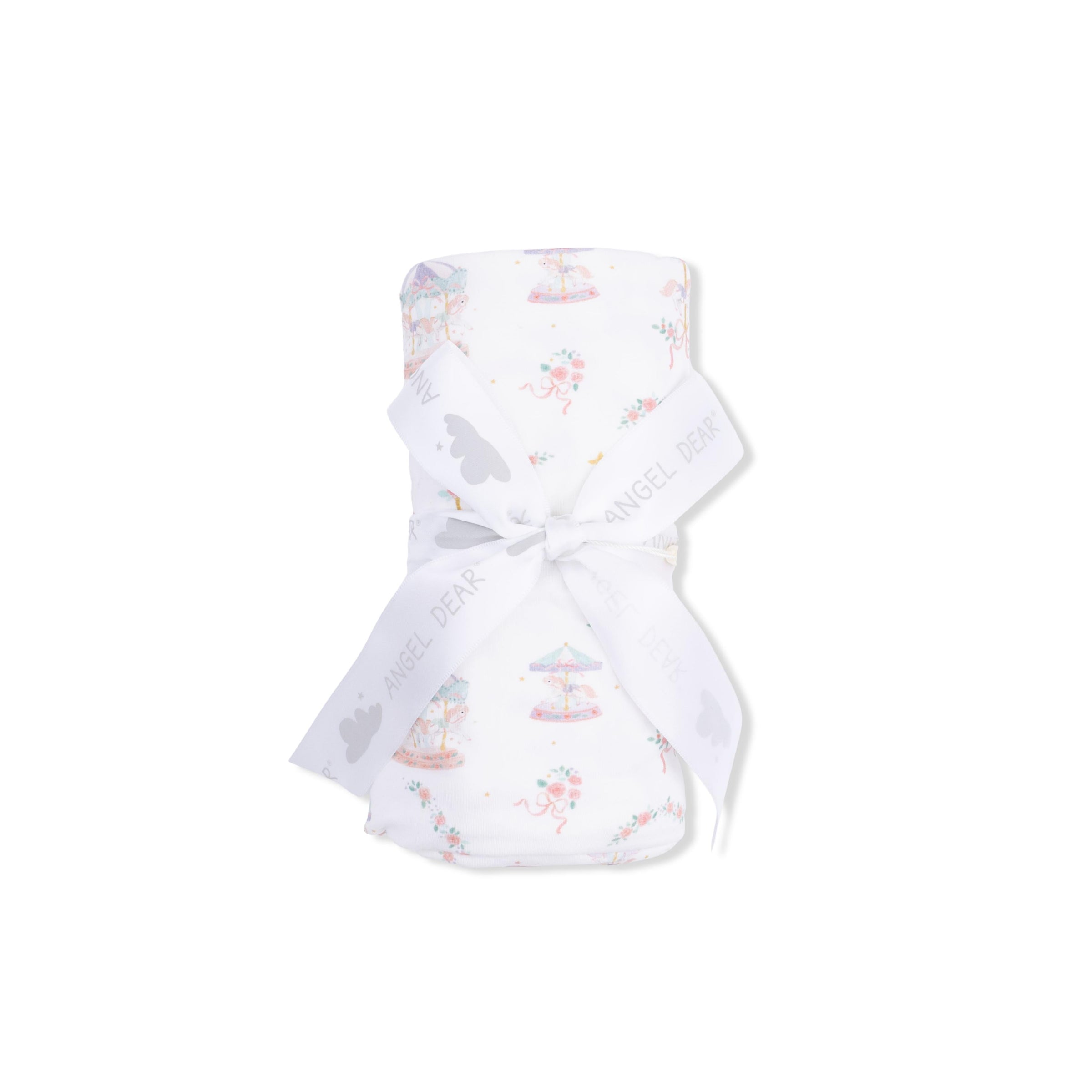 Angel Dear Carousel with Bows Swaddle Blanket