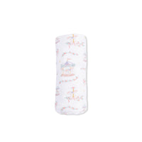 Angel Dear Carousel with Bows Swaddle Blanket