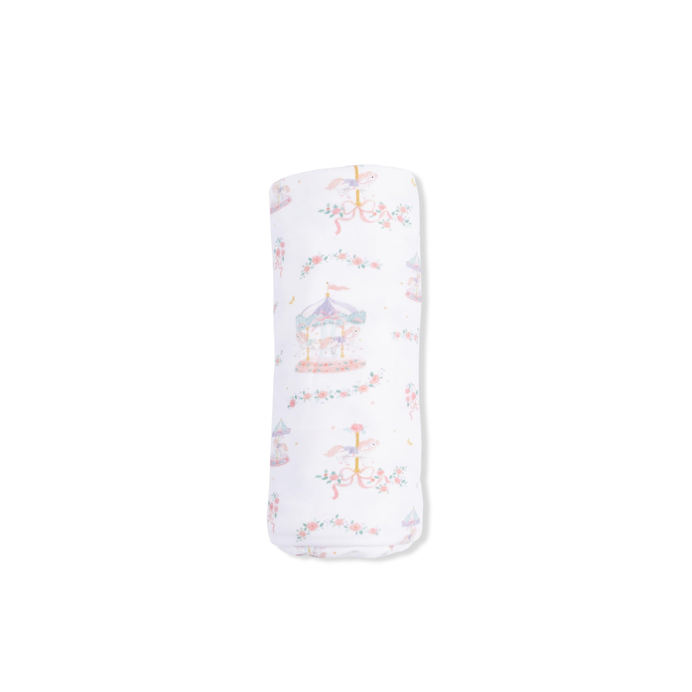 Angel Dear Carousel with Bows Swaddle Blanket