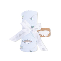 Angel Dear Fishing Swaddle Blanket