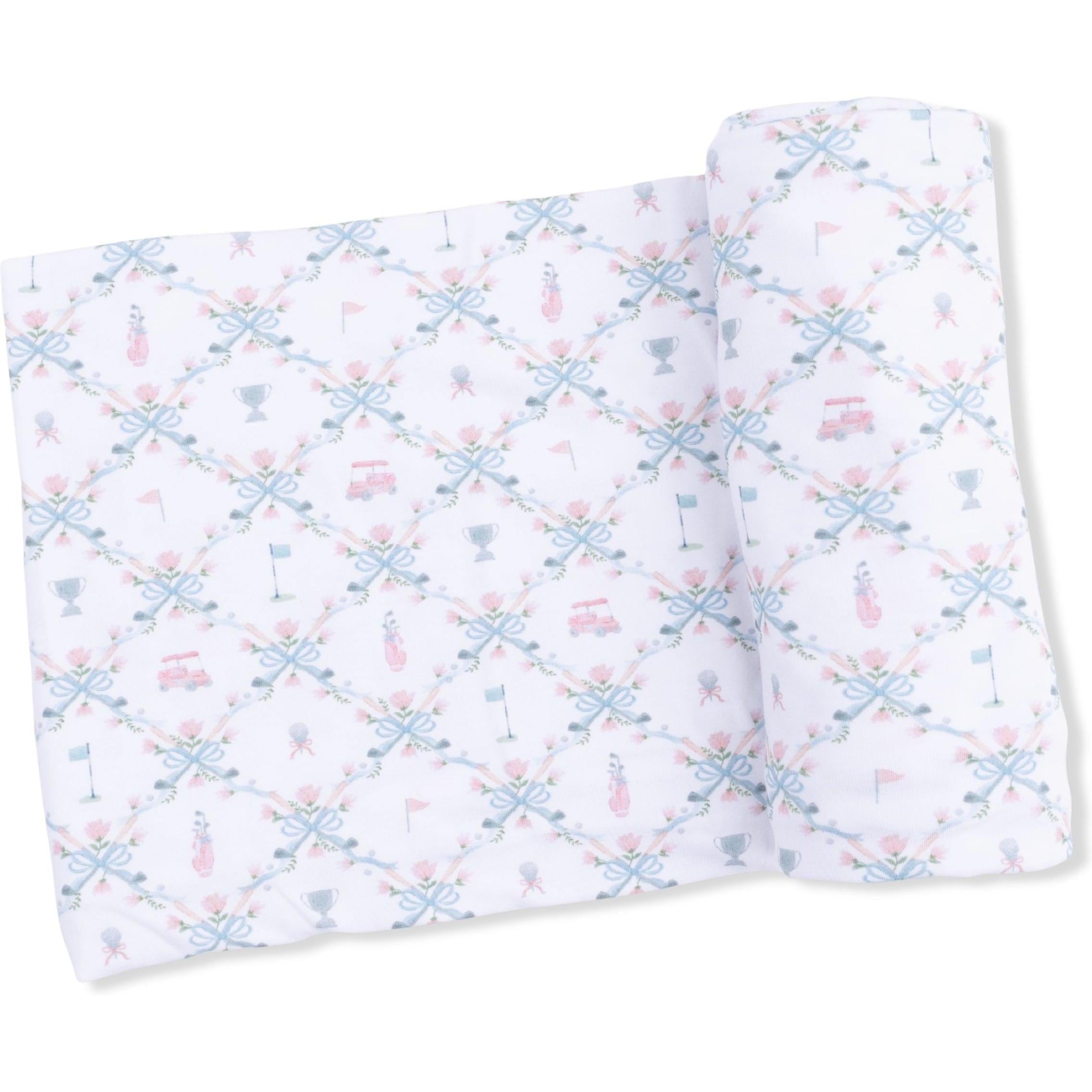 Angel Dear Golf Trellis Pink Swaddle Blanket