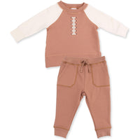 Angel Dear Football Laces Raglan Sweatshirt & Jogger Set