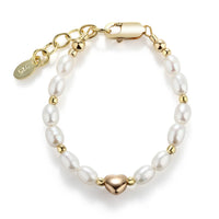 Cherished Moments Girls 14K Gold-Plated Pearl Baby & Children's Bracelet: Medium 1-5 Years