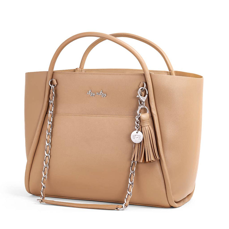 Itzy Ritzy Boss Tote™: Coffee and Cream