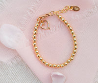 Cherished Moments Girls 14K Gold-Plated Baby Bracelet w/Heart Kids Jewelry: Small 0-12m