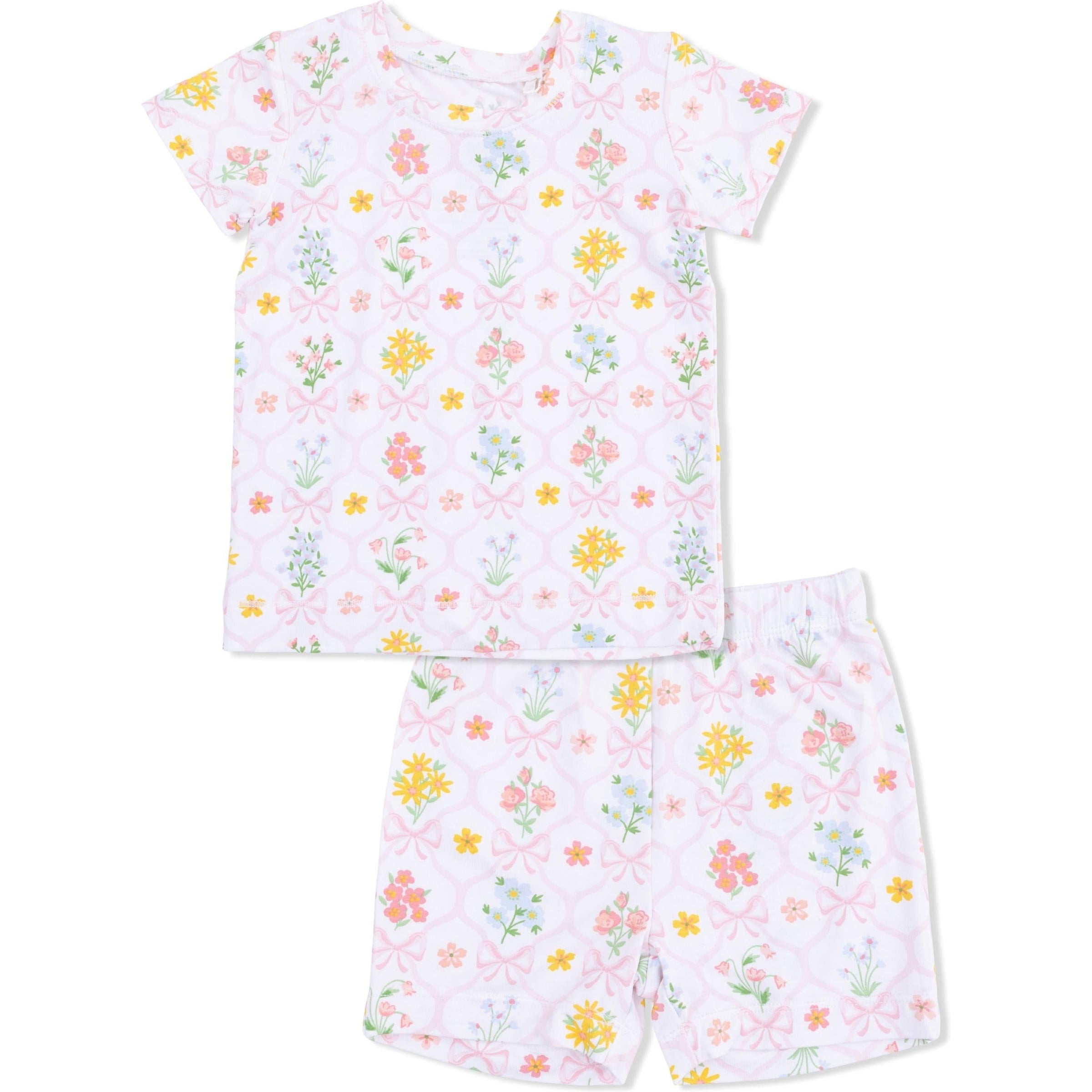 Angel Dear Spring Blooms Bow Trellis Loungewear Short Set