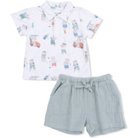 Angel Dear Golfing Teddy Bears Polo with Casual Short