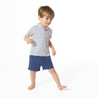 Angel Dear Navy Stripe Polo with Everyday Short