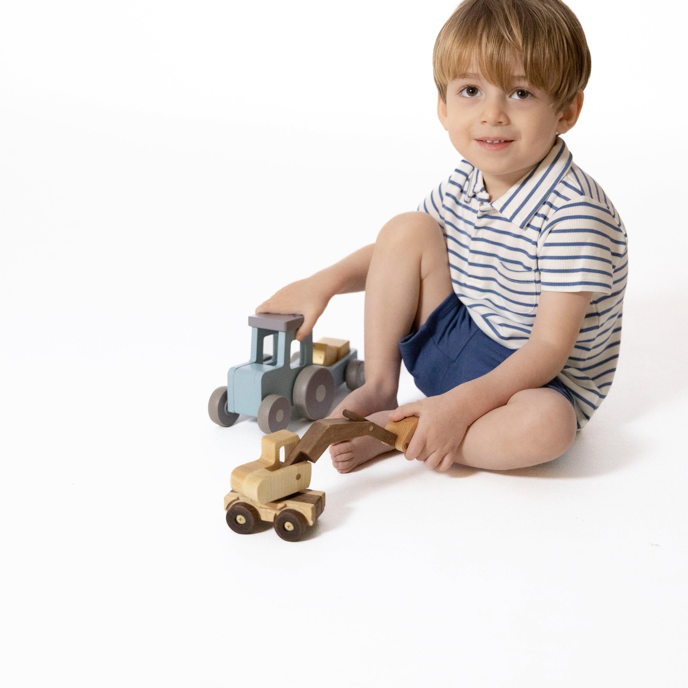 Angel Dear Navy Stripe Polo with Everyday Short