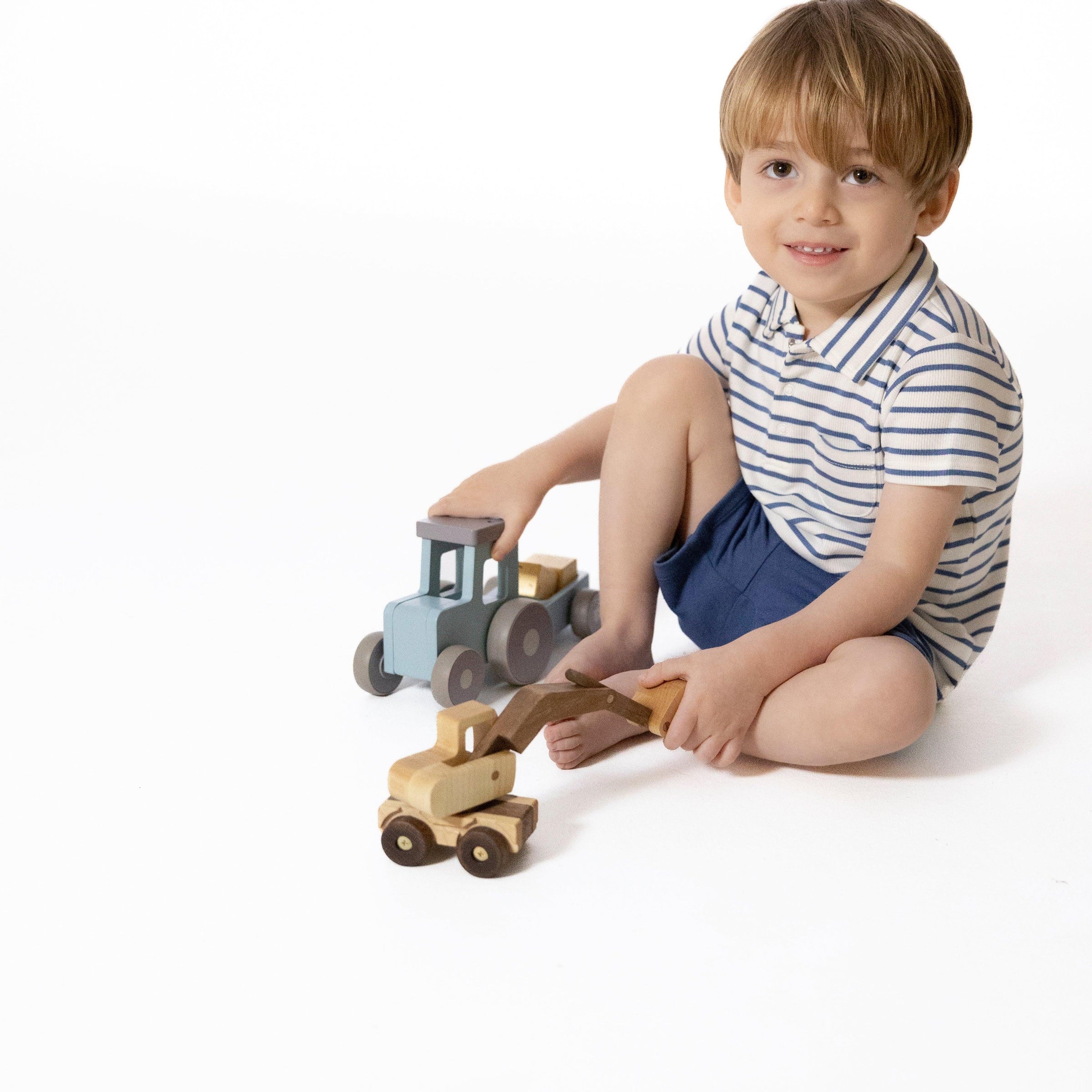 Angel Dear Navy Stripe Polo with Everyday Short