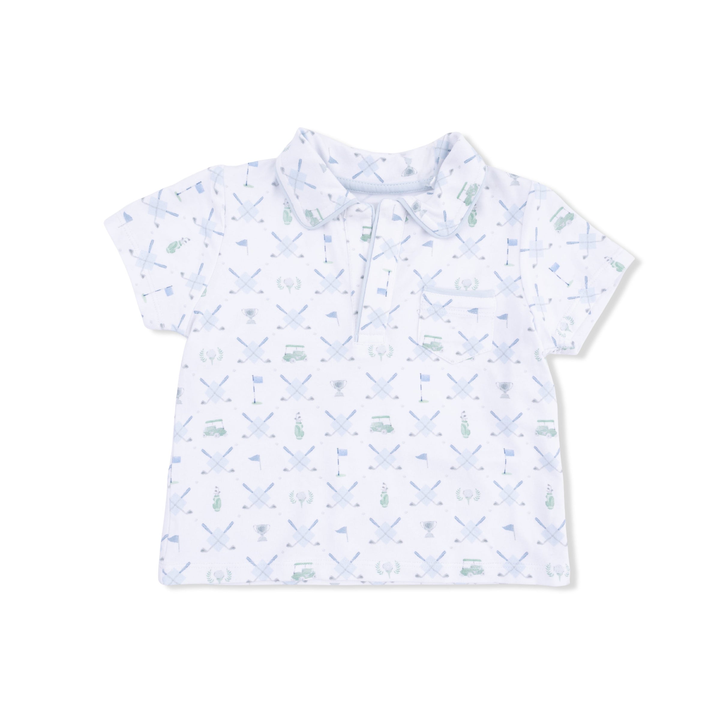 Angel Dear Golf Trellis Blue Polo with Casual Short