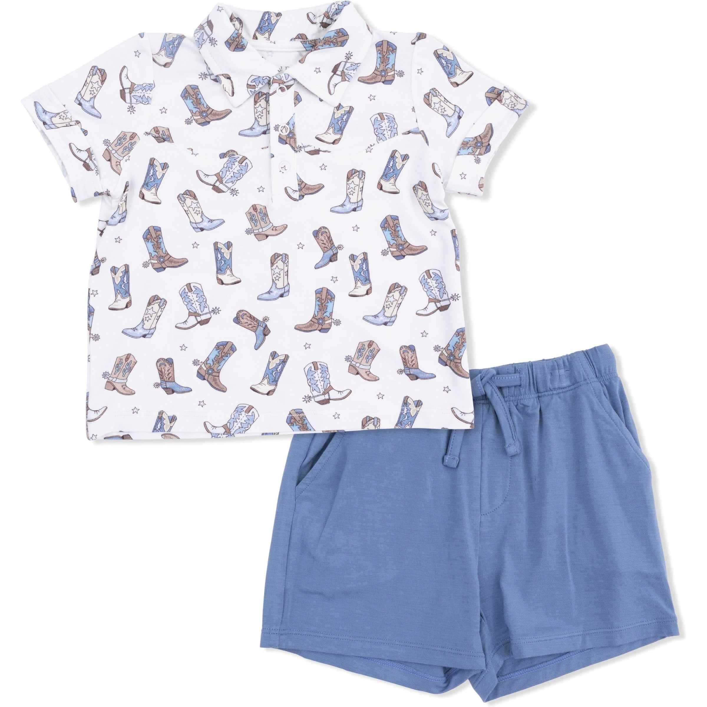 Angel Dear Cowboy Boots Cowboy Polo with Casual Short