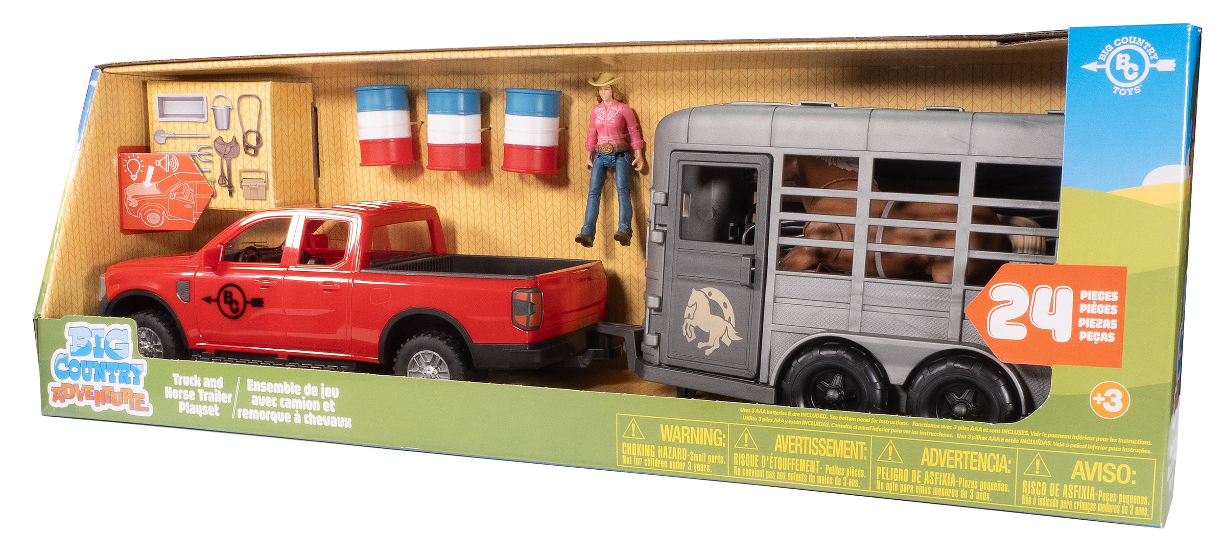Big Country Toys 24-Piece Truck & Horse Trailer Playset