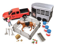 Big Country Toys 24-Piece Truck & Horse Trailer Playset