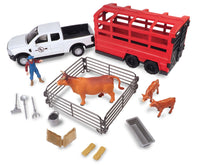 Big Country Toys Adventure 18-Piece Truck & Cattle Trailer Playset