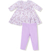 Angel Dear Sweet Dream Florals Smocked Ruffle Long Sleeve Tiered Dress + Leggings