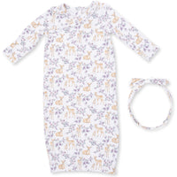 Angel Dear Floral Deer Kimono Gown & Knot Headband